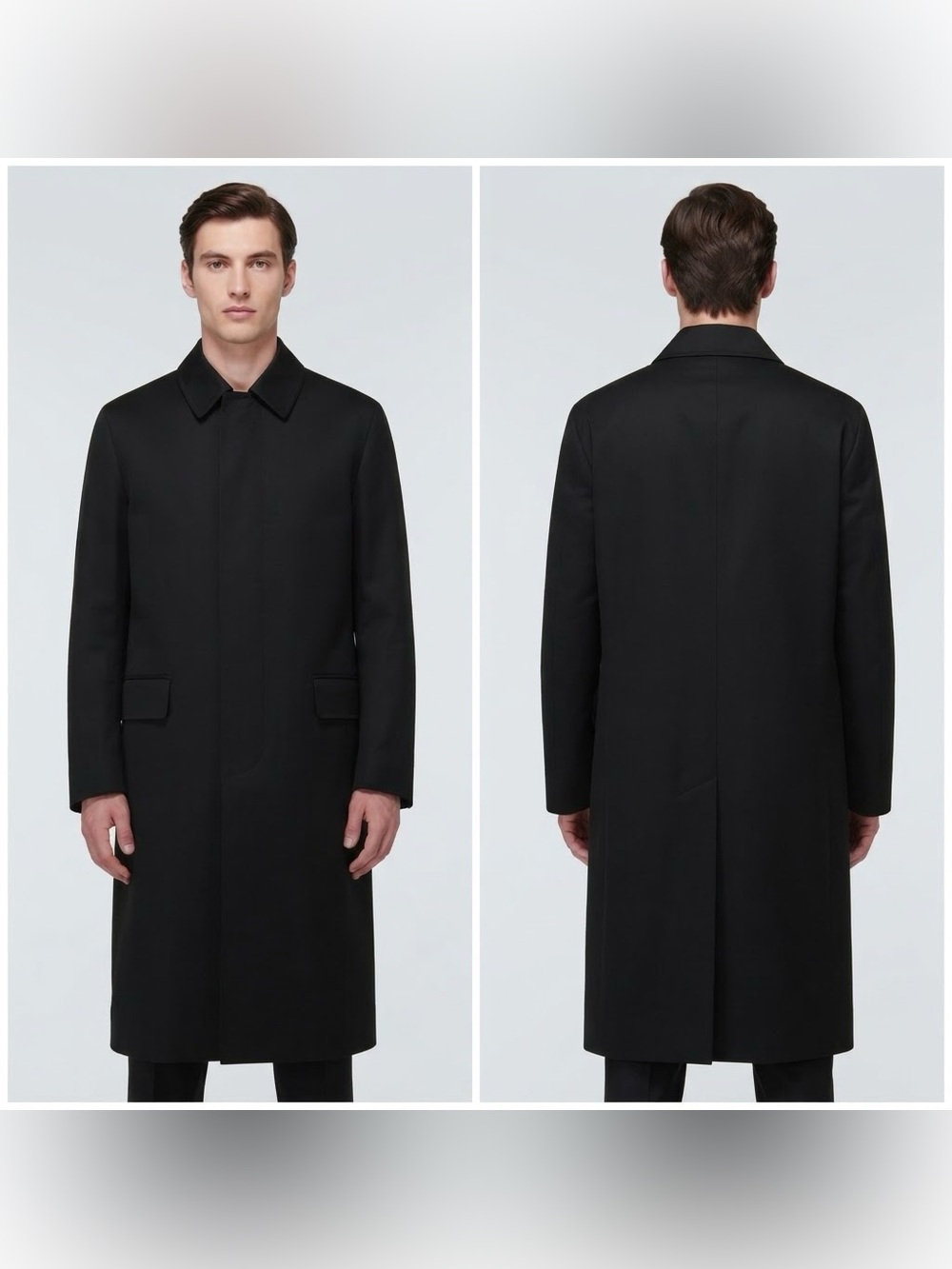 Vintage Alligator Gold Label Men’s Long Black Overcoat Berkman’s Tailored Coat